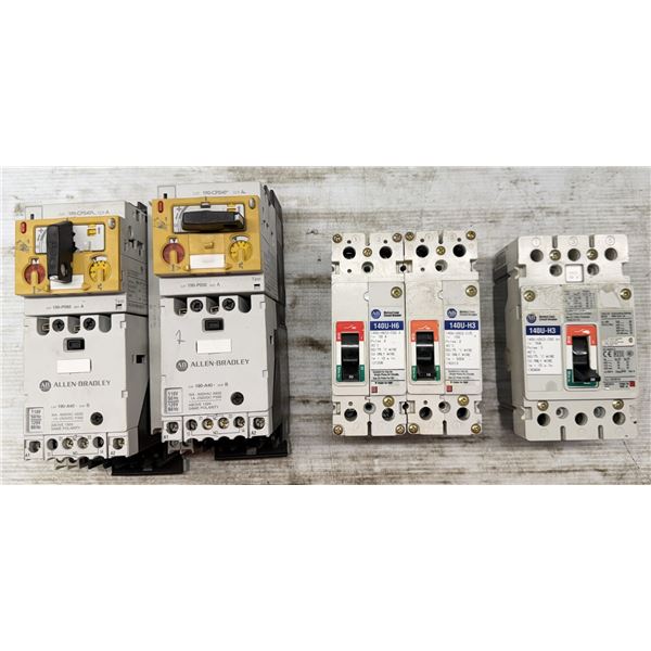 Lot of (5) Allen Bradley Motor Starters & Circuit Breakers