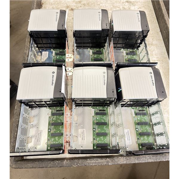 Lot of (6) Allen-Bradley #1756-A4 Chassis w/ #1756-PB72 Power Supplies