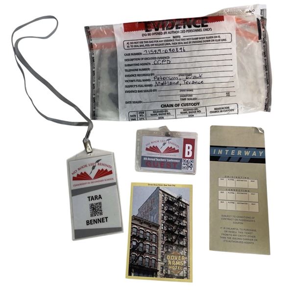 The Outsider (Stephen King 2020) - Evidence and Character Alibi Prop Collection