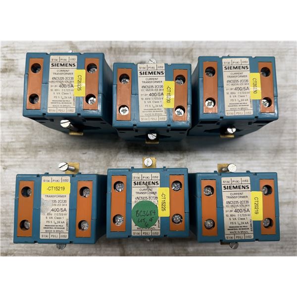 Lot of (6) Siemens #4NC5225-2CE20 Current Transformers