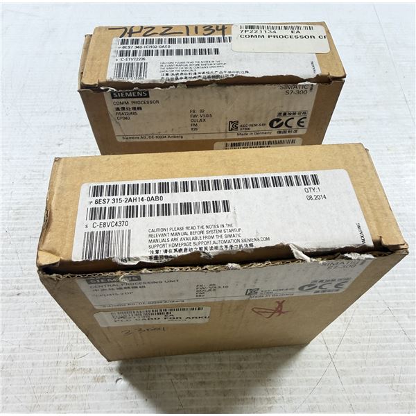 Siemens #6ES7 340-1CH02-0AE0 & #6ES7 315-2AH14-0AB0 Modules