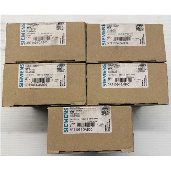 (5) Siemens #3RT1034-3AB00 Contactors