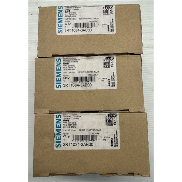 (3) Siemens #3RT1034-3AB00 Contactors