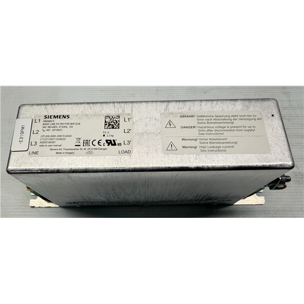 Siemens #6SL3000-0HE15-0AA0 Sinamics Basic Line Filter 5kW SLM