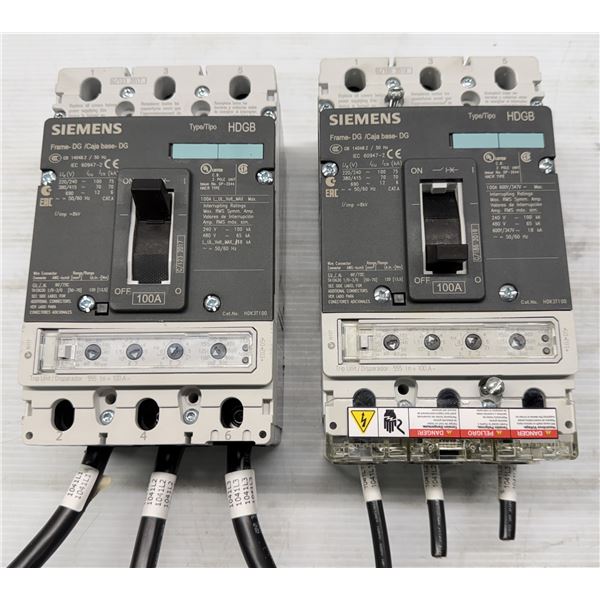 (2) Siemens #3VL2515-3RR30-0AA0 HDGB Molded Case Circuit Breaker 100A