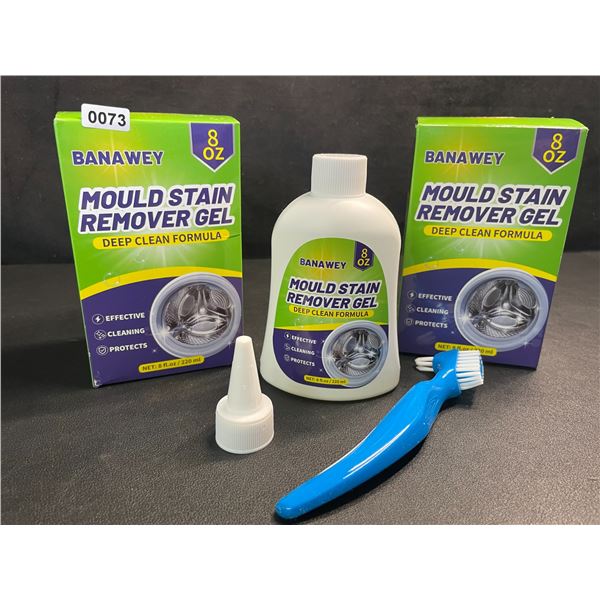 2 Boxes of Mould Stain Remover Gel (220ml) Deep Clean Formula with Scrub Brush - New