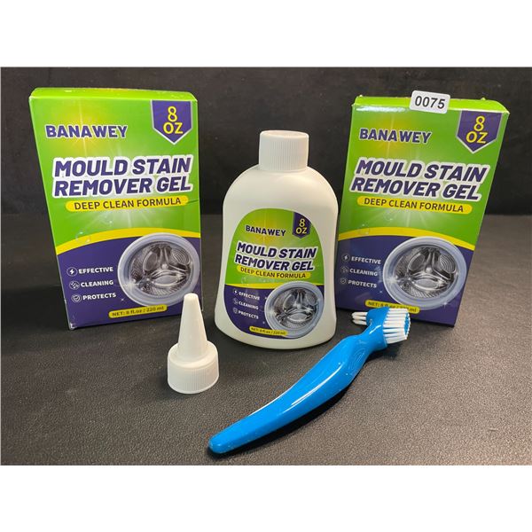 2 Boxes of Mould Stain Remover Gel (220ml) Deep Clean Formula with Scrub Brush - New
