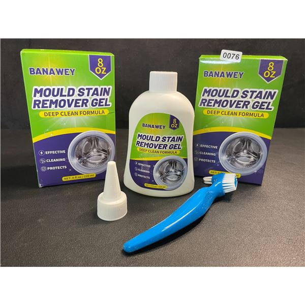 2 Boxes of Mould Stain Remover Gel (220ml) Deep Clean Formula with Scrub Brush - New