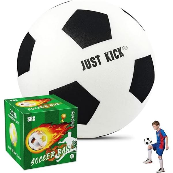 SRG Silent Foam Soccer Ball - Airless Indoor Ball for Quiet Training; Soft/Durable Foam Design - New