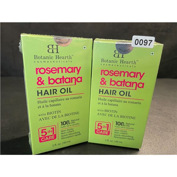 2 Boxes of Botanic Hearth Rosemary & Batana Hair Oil with Biotin (60ml) For All Hair Types - New