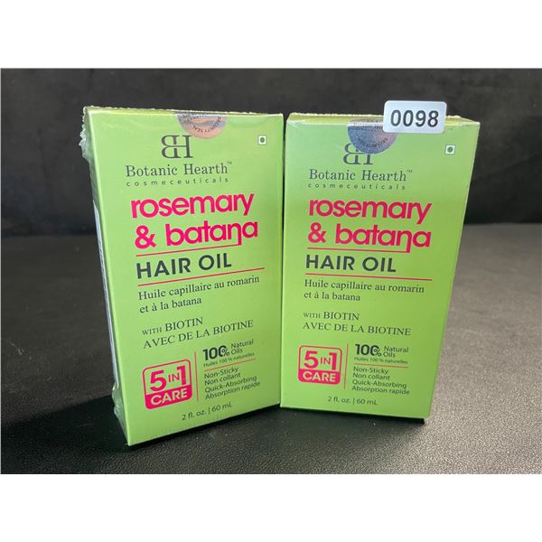 2 Boxes of Botanic Hearth Rosemary & Batana Hair Oil with Biotin (60ml) For All Hair Types - New