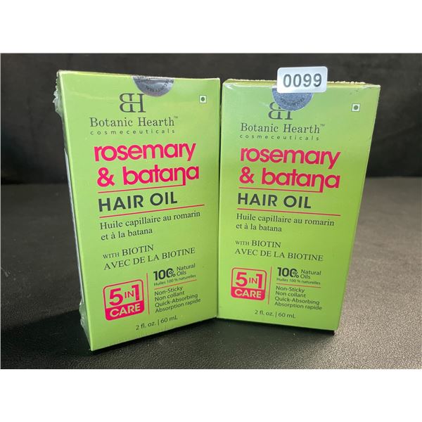 2 Boxes of Botanic Hearth Rosemary & Batana Hair Oil with Biotin (60ml) For All Hair Types - New