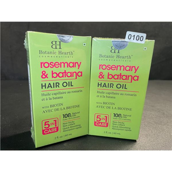 2 Boxes of Botanic Hearth Rosemary & Batana Hair Oil with Biotin (60ml) For All Hair Types - New