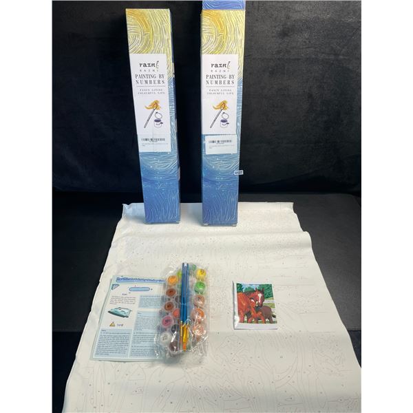 Lot of 2 Adult Paint By Number Kits - Horses Design (Large Size - 16" x 20") - New