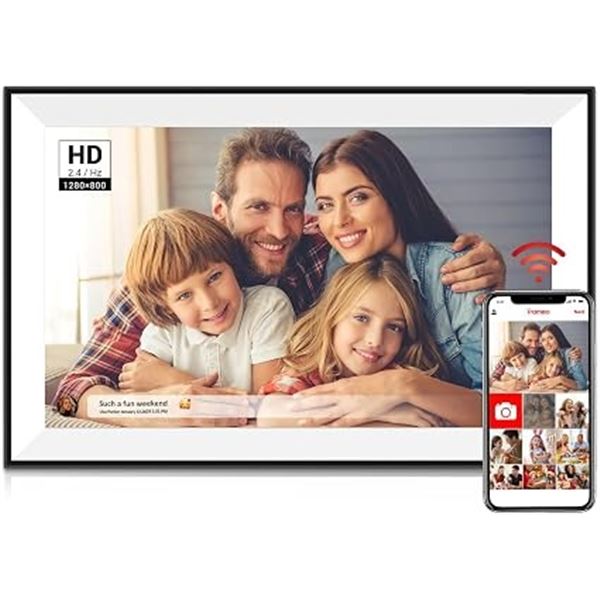 Frameo 10.1" Smart WiFi Digital Photo Frame (32GB) IPS Touch Screen, Easy Connectivity - New Sealed!