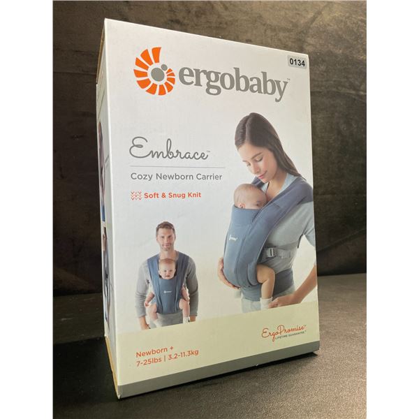 Ergobaby Embrace Cozy Newborn Carrier for Infants 0-12m (7-25lbs) Soft & Snug Knit; Oxford Blue; New