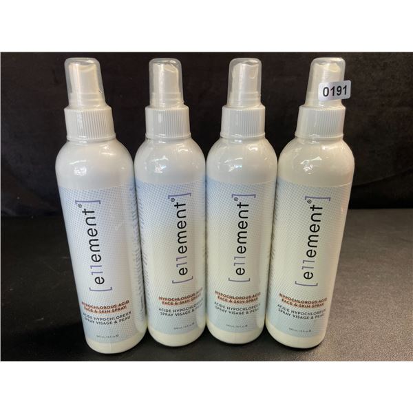 Lot of 4 e11ement Hypochlorous Acid Sprays (240ml) For Acne, Eczema, Tattoo/Piercing Aftercare - New