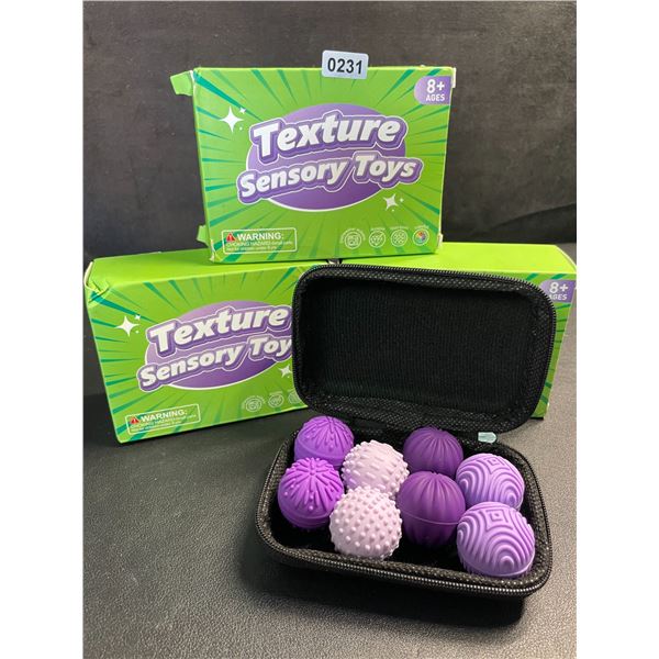 3 Boxes (8pcs Each) Magnetic Textured Sensory Balls/Fidget Toys with Storage Case - New
