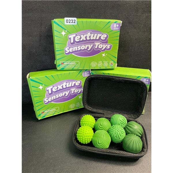 3 Boxes (8pcs Each) Magnetic Textured Sensory Balls/Fidget Toys with Storage Case - New