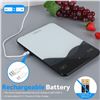 Image 4 : USB-C Rechargeable Digital Kitchen Scale (22lb/10kg Capacity) LED Touch Screen, Tempered Glass - New