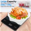 Image 7 : USB-C Rechargeable Digital Kitchen Scale (22lb/10kg Capacity) LED Touch Screen, Tempered Glass - New