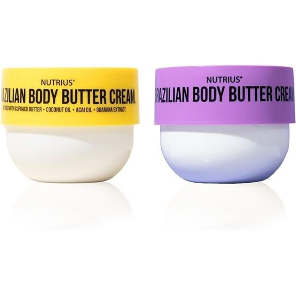 2-Pack Nutrius Brazillian Body Butter Creams (177ml) Hydrating/Deep Moisturizing - New Sealed!