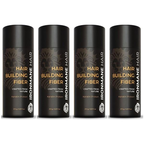 4 Bottles of Ironmane Hair Building Fibers for Thinning Hair (27.5g) Medium Blonde - New Sealed