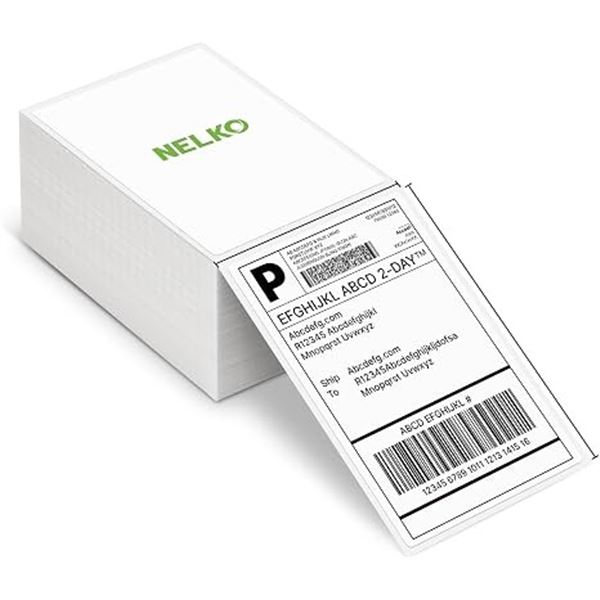 Box of 500pcs Nelko 4" x 6" Large Thermal Shipping Labels - For Thermal Printers - New