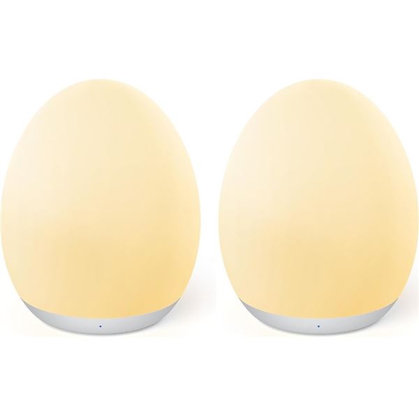 2 JolyWell Rechargeable Baby/Kids LED Night Lights w/ 7 RGB Colors, Touch Control, Timer - New