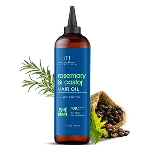 Lot of 2 Botanic Hearth Rosemary & Castor Hair Oil with Silk Protein (198ml) New Sealed