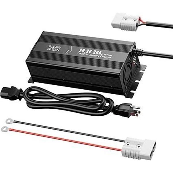 PowerQueen 29.2V 20A Lithium LiFePO4 Battery Charger - AC Input 100-240V - BRAND NEW!