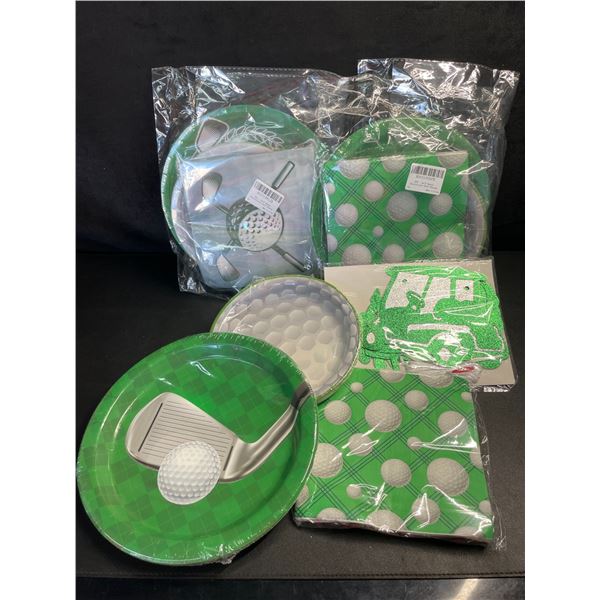 Lot of 2 Golf Party Decorations/Disposable Paper Plate Sets - Great for Birthdays/Golf Events - New