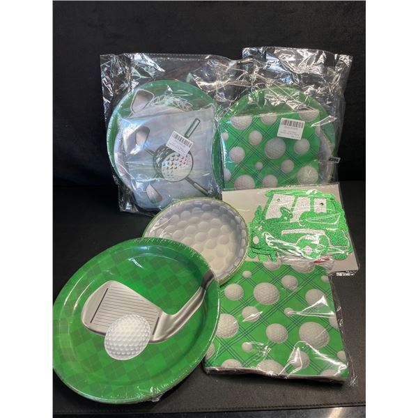 Lot of 2 Golf Party Decorations/Disposable Paper Plate Sets - Great for Birthdays/Golf Events - New