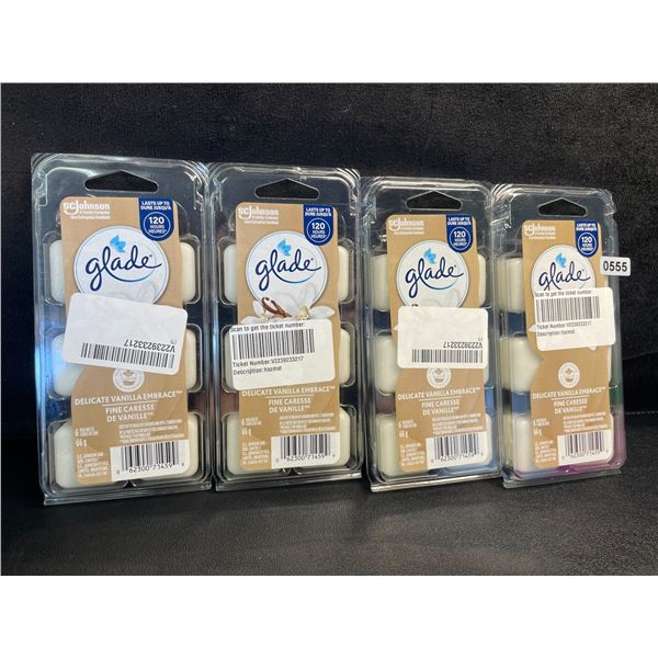 4 Packs of Glade Wax Melts (6 x 66g Each) Delicate Vanilla Embrace Scent - Brand New!
