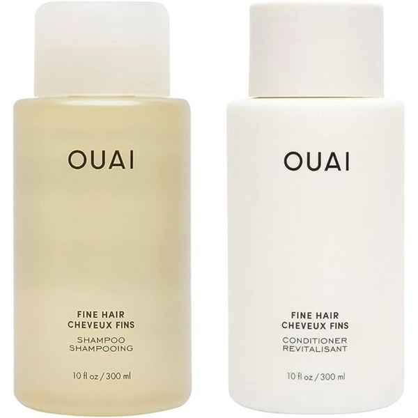 OUAI Fine Hair Shampoo and Conditioner Set (300ml) Made w/ Keratin & Biotin - NEW ($98 RETAIL!)