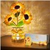 Image 1 : Sunflower LED Cordless Table Lamp; USB-Rechargeable Touch 3-Color Night Light - New in Box!
