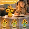 Image 7 : Sunflower LED Cordless Table Lamp; USB-Rechargeable Touch 3-Color Night Light - New in Box!