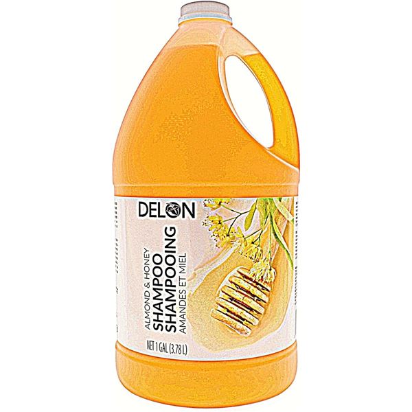 1-Gallon Jug of DELON Almond & Honey Shampoo (3.78L) Moisturizing/Deeply Hydrates Hair - New