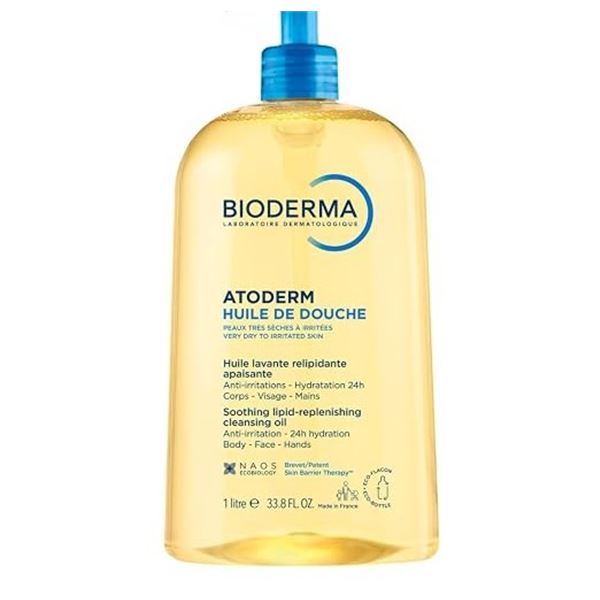 BioDerma Atoderm Shower-Oil Body Cleansing-Oil for Dry to Atopic-Prone Skin (1L) - New (No Nozzle*)