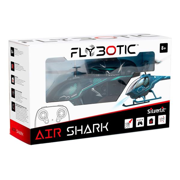 FLYBOTIC Air Shark SilverLit 2-Channel Remote Control Helicopter for Beginners - New!