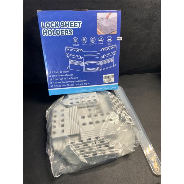 Locking Bed Sheet Holders - Keeps Bed Sheets Tight/Secure; Easy to Install - New!