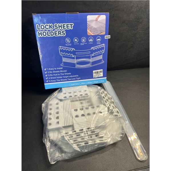 Locking Bed Sheet Holders - Keeps Bed Sheets Tight/Secure; Easy to Install - New!