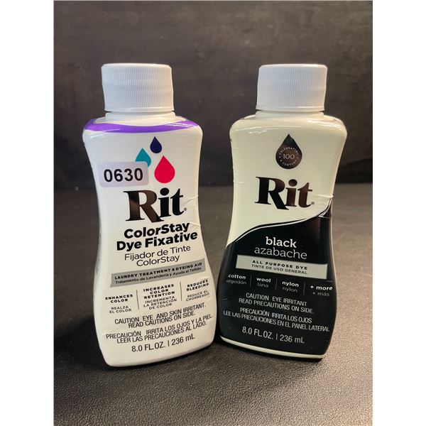 Rit Black All-Purpose Dye (236ml) & Rit ColorStay Laundry Treatment/Dyeing Aid (236ml) for Fabrics