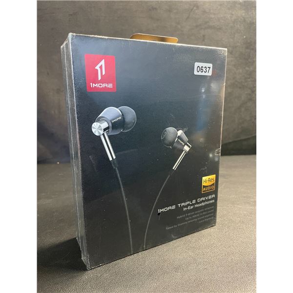 1MORE Brand Triple-Driver In-Ear Headphones with High Resolution/Bass Driven Sound - New Sealed!