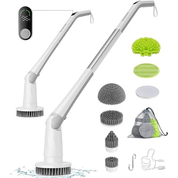 Dankarri M6 Electric Cordless Spin Scrubber with 6 Multi-Functional Brush Heads - NEW