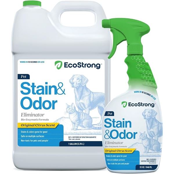 Eco Strong Pet Stain & Odor Eliminator/Cleaner (4.73L) Urine Destroyer Solution for Pets - NEW