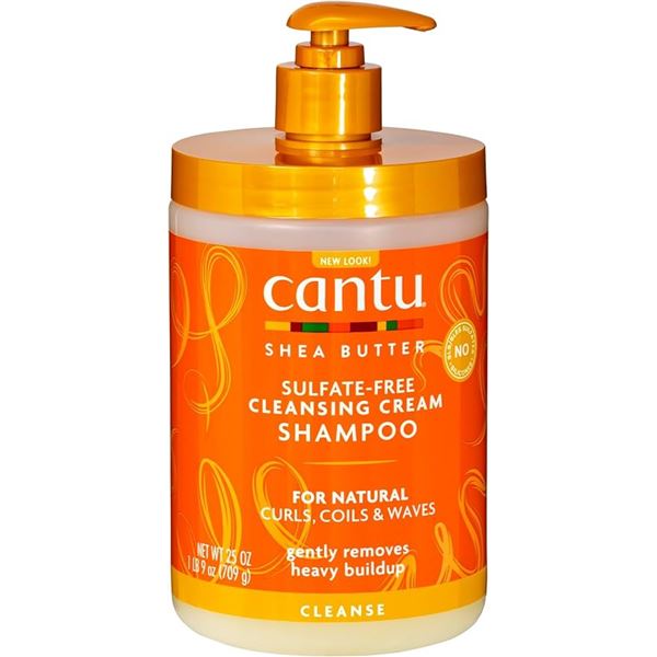 Cantu Shea Butter Natural Hair Cleansing Cream Shampoo (709g) Rich Lather/Removes Buildup - New