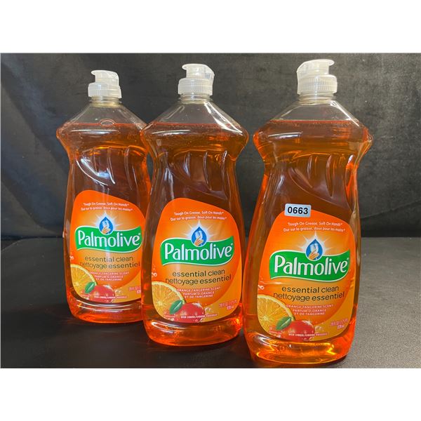 Lot of 3 Palmolive Essential Clean Orange Tangerine Scent Dish Liquid (828ml) - New