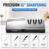 Image 2 : Electric Knife Sharpener for Kitchen - 3-Stage Diamond Abrasive Sharpener, 15° Guide - NEW