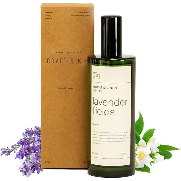 Craft & Kin Lavender Fields Room & Linen Spray (200ml) Room Freshener/Bedding & Pillow Mist - New